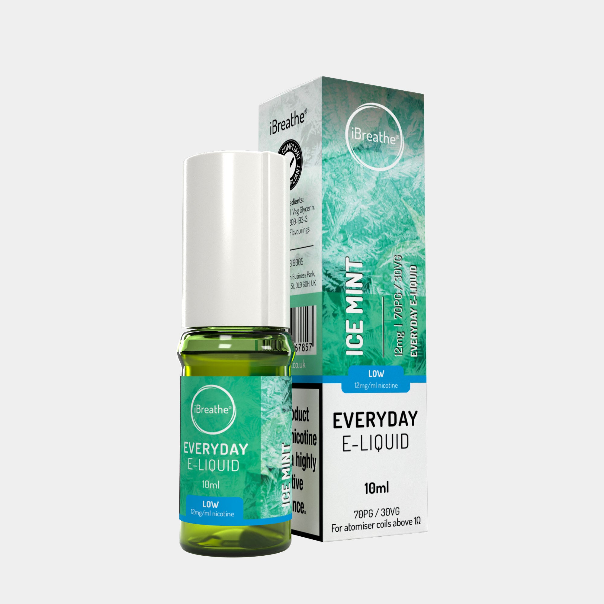 Ice Mint (10ml, 70PG/30VG) – iBreathe High PG E-Liquid