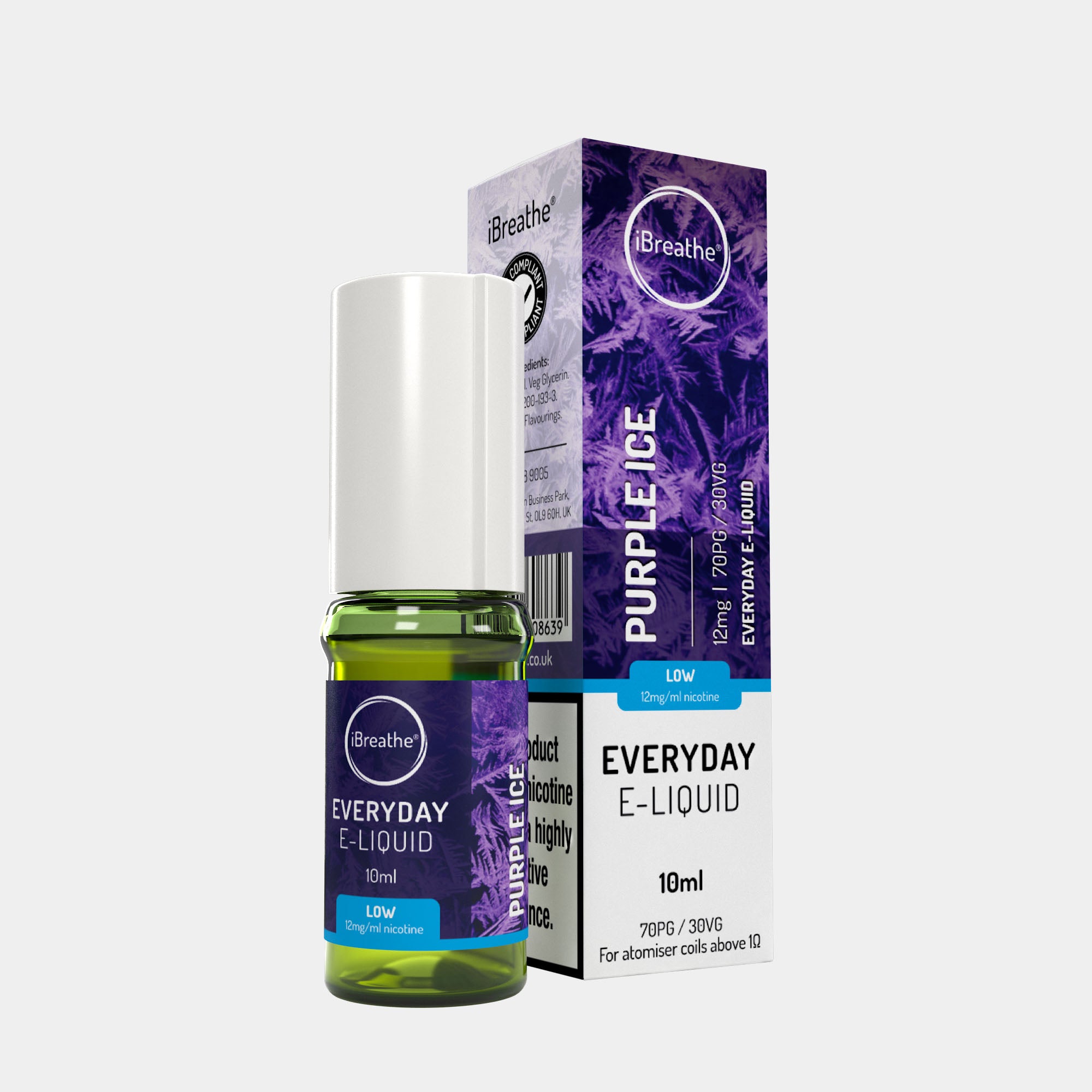 Purple Ice (10ml, 70PG/30VG)  iBreathe High PG E-Liquid