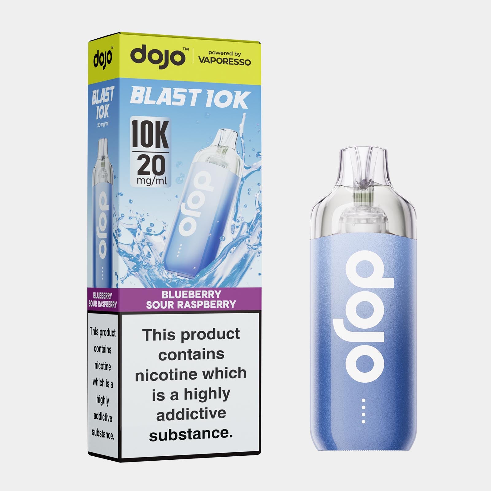 Blueberry Sour Raspberry – Dojo Blast 10K Vape Kit (2ml + 10ml Refillable Pod)