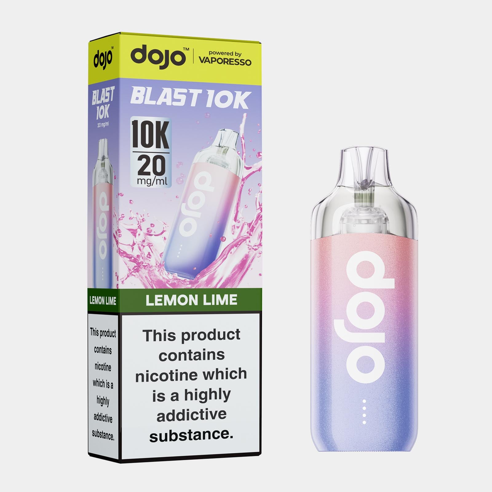 Lemon Lime – Dojo Blast 10K Vape Kit (2ml + 10ml Refillable Pod)
