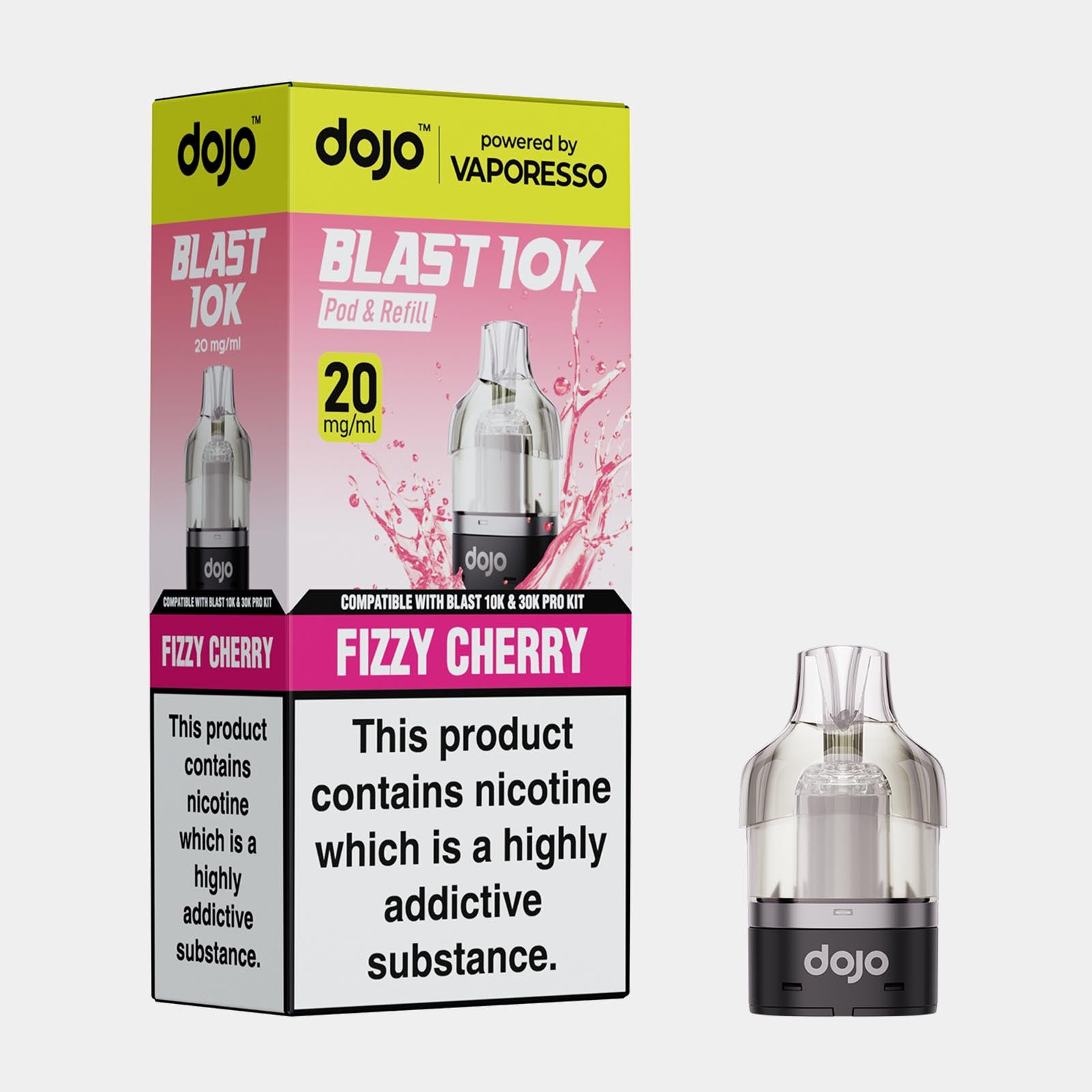 Fizzy Cherry – Dojo Blast 10K Pod (2ml + 10ml Refillable Pod)