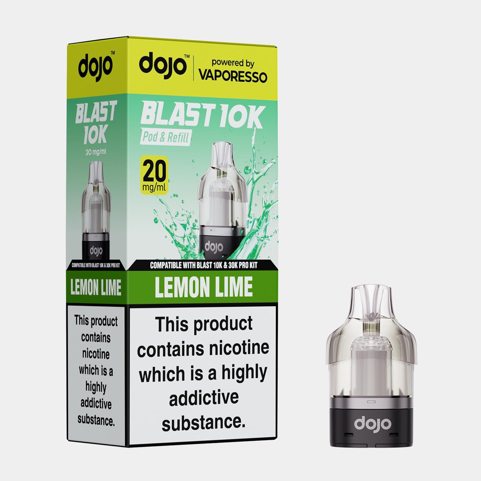 Lemon Lime – Dojo Blast 10K Pod (2ml + 10ml Refillable Pod)