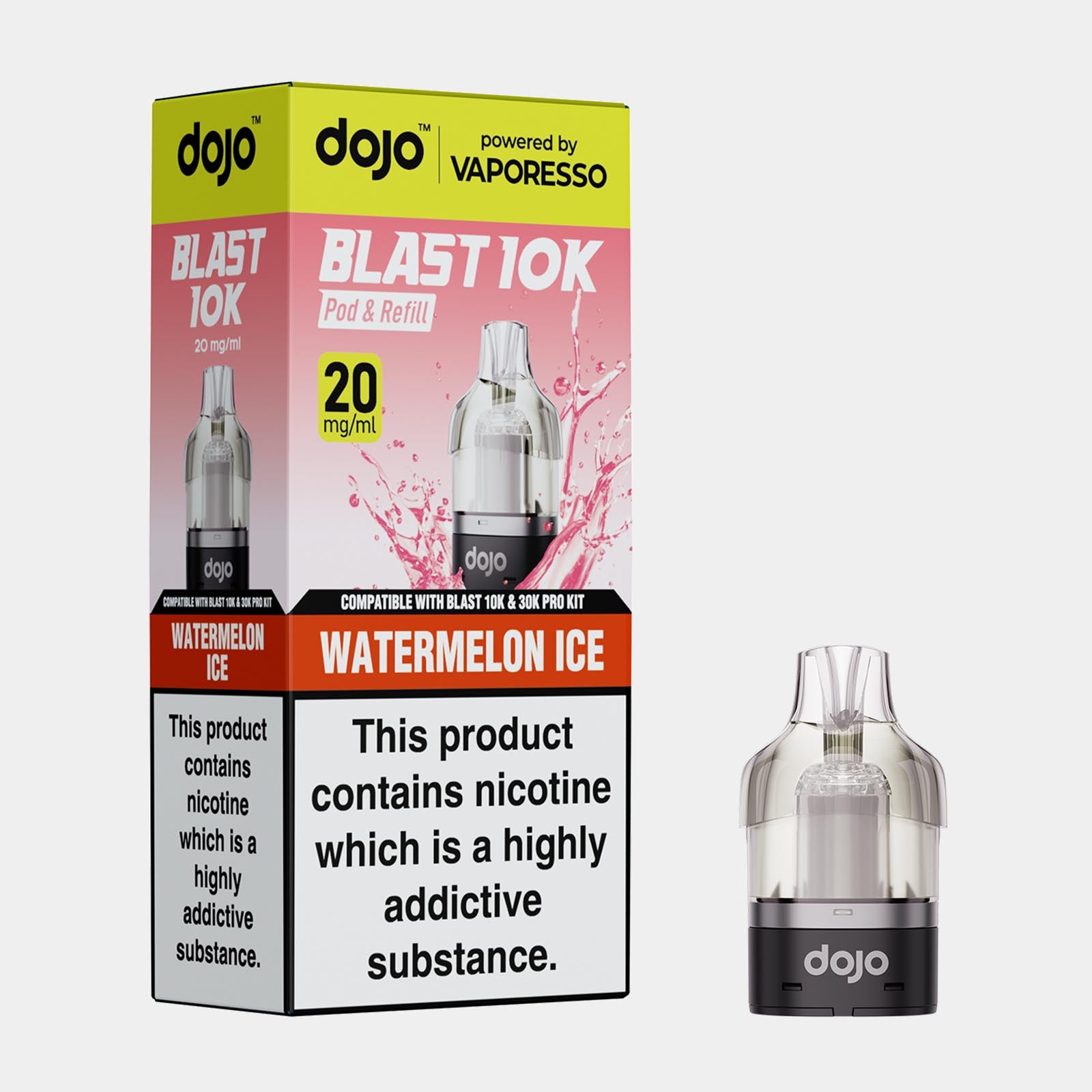 Watermelon Ice – Dojo Blast 10K Pod (2ml + 10ml Refillable Pod)
