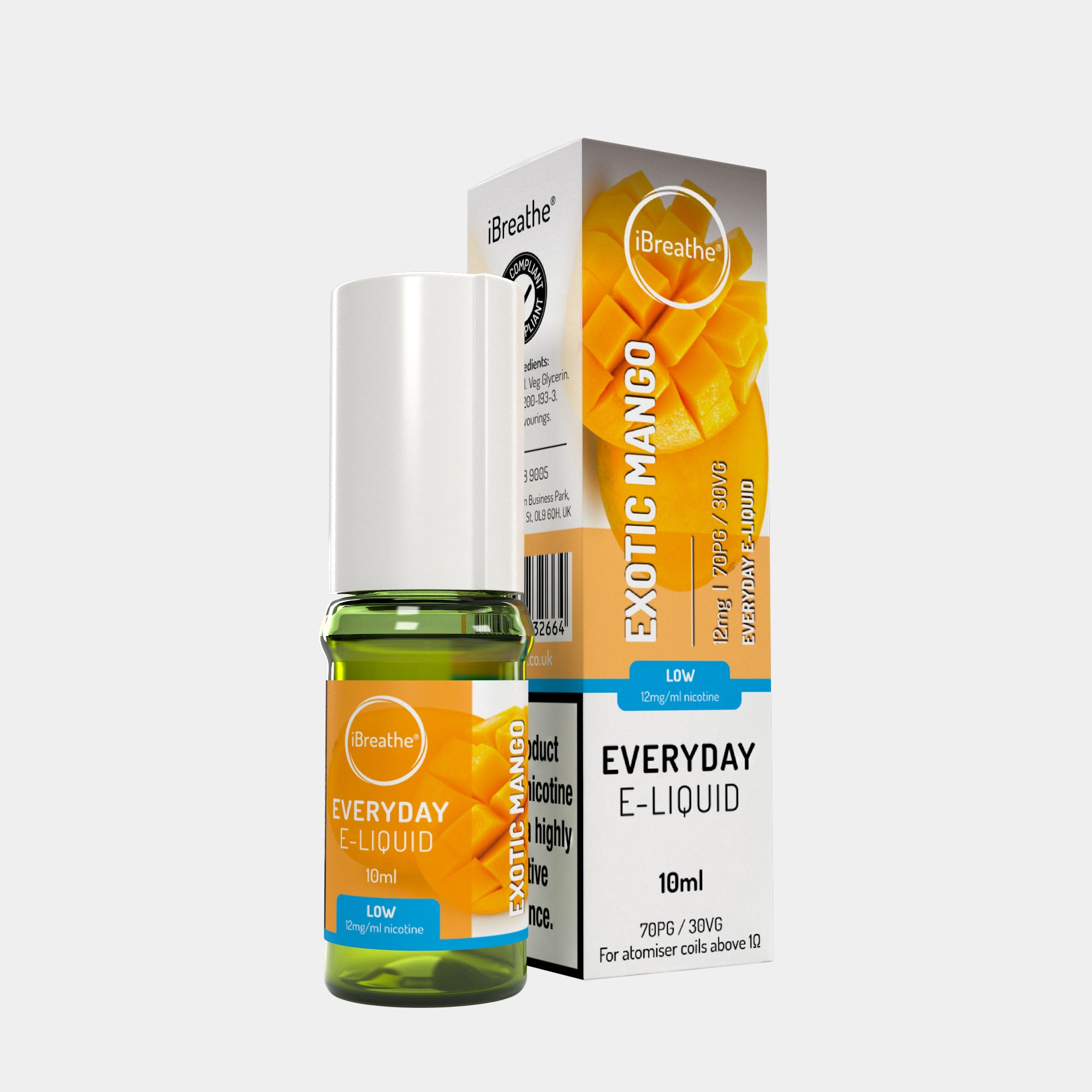 Exotic Mango (10ml, 70PG/30VG) – iBreathe High PG E-Liquid