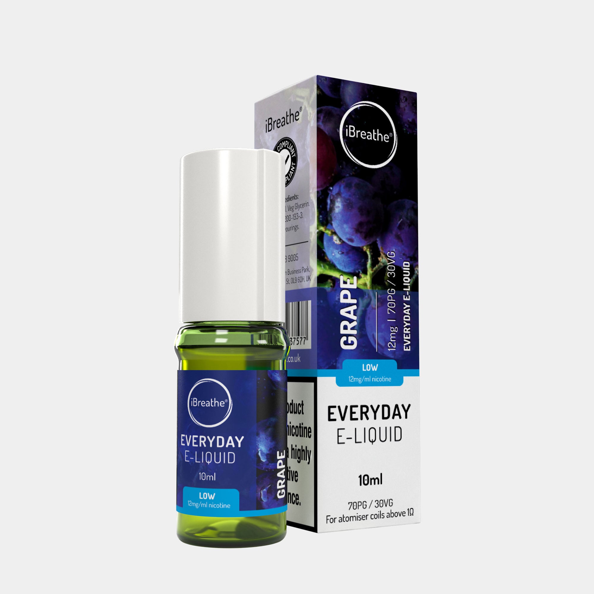 Grape (10ml, 70PG/30VG) – iBreathe High PG E-Liquid