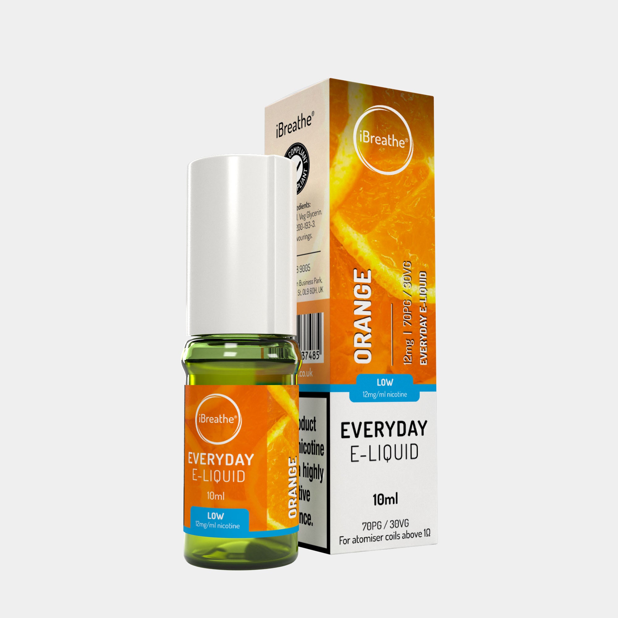 Orange (10ml, 70PG/30VG) – iBreathe High PG E-Liquid