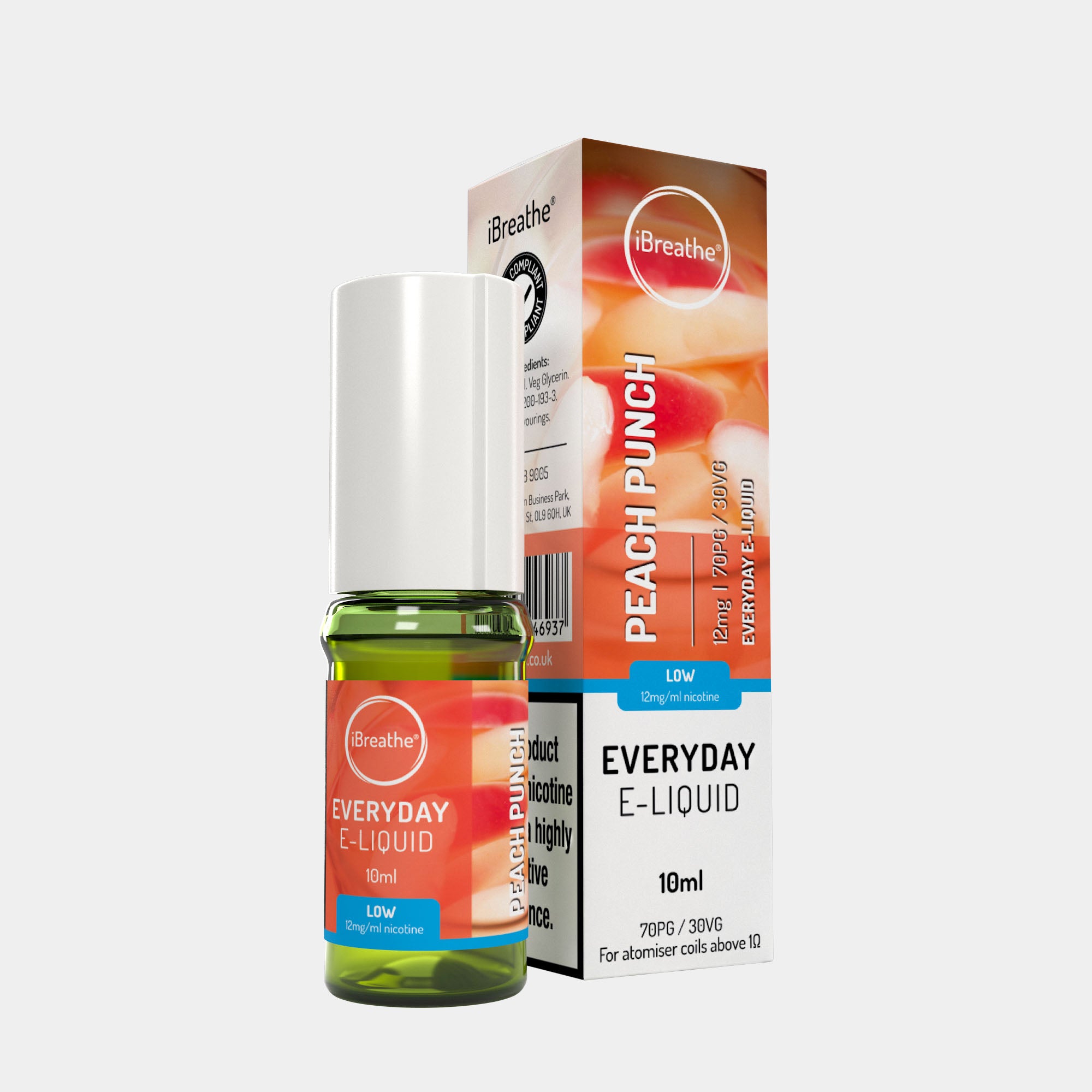 Peach Punch (10ml, 70PG/30VG) – iBreathe High PG E-Liquid
