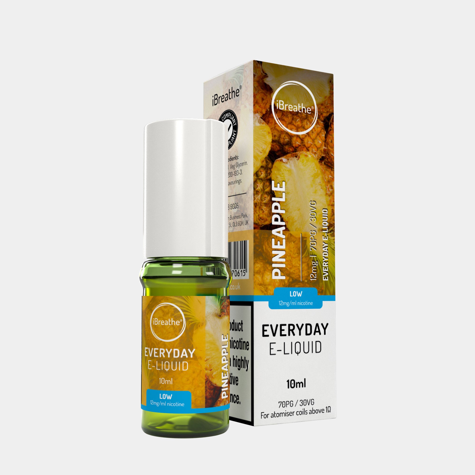 Pineapple (10ml, 70PG/30VG) – iBreathe High PG E-Liquid
