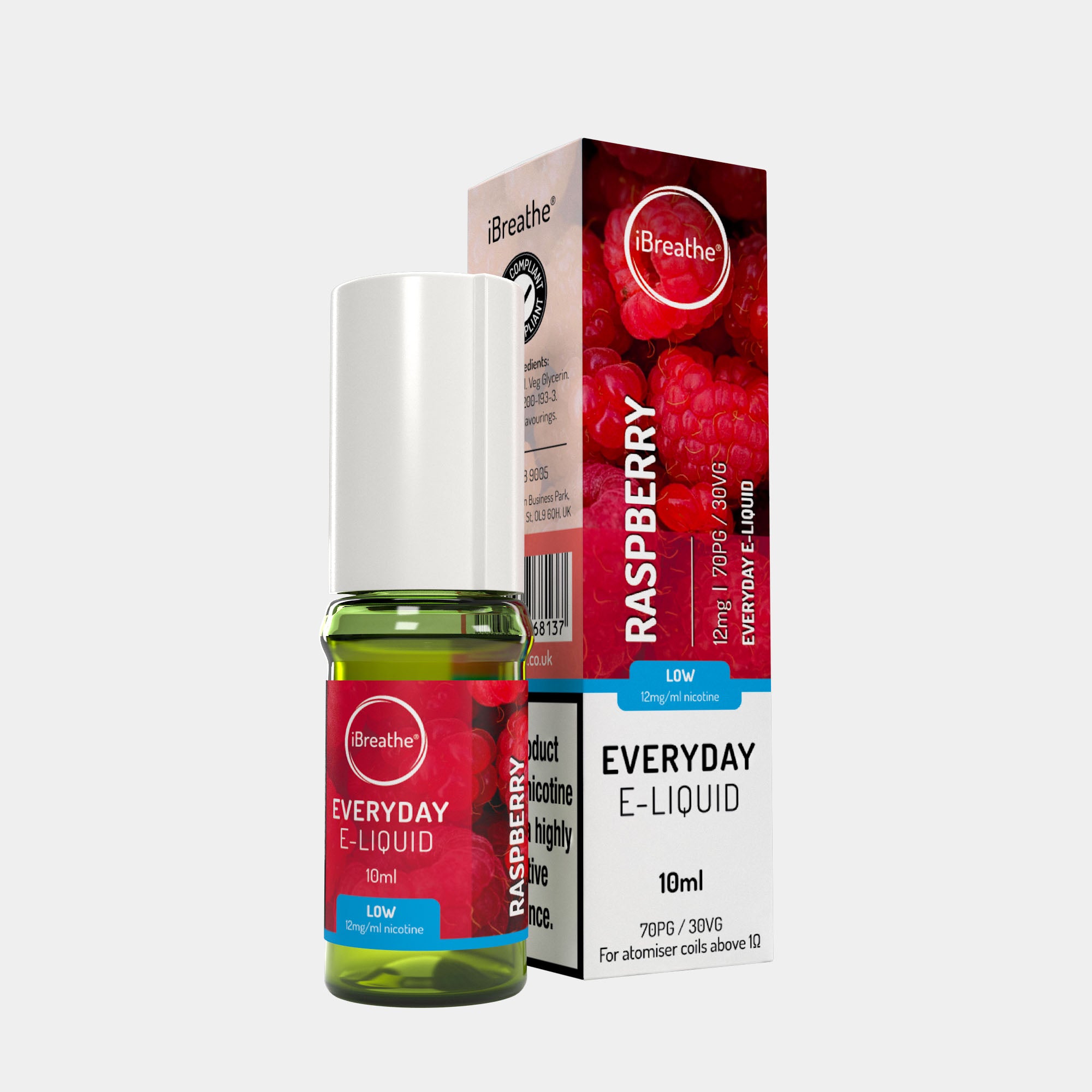 Raspberry (10ml, 70PG/30VG) – iBreathe High PG E-Liquid