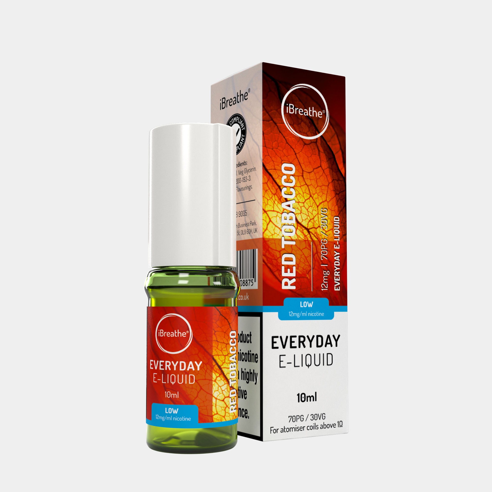 Red Tobacco (10ml, 70PG/30VG) – iBreathe High PG E-Liquid