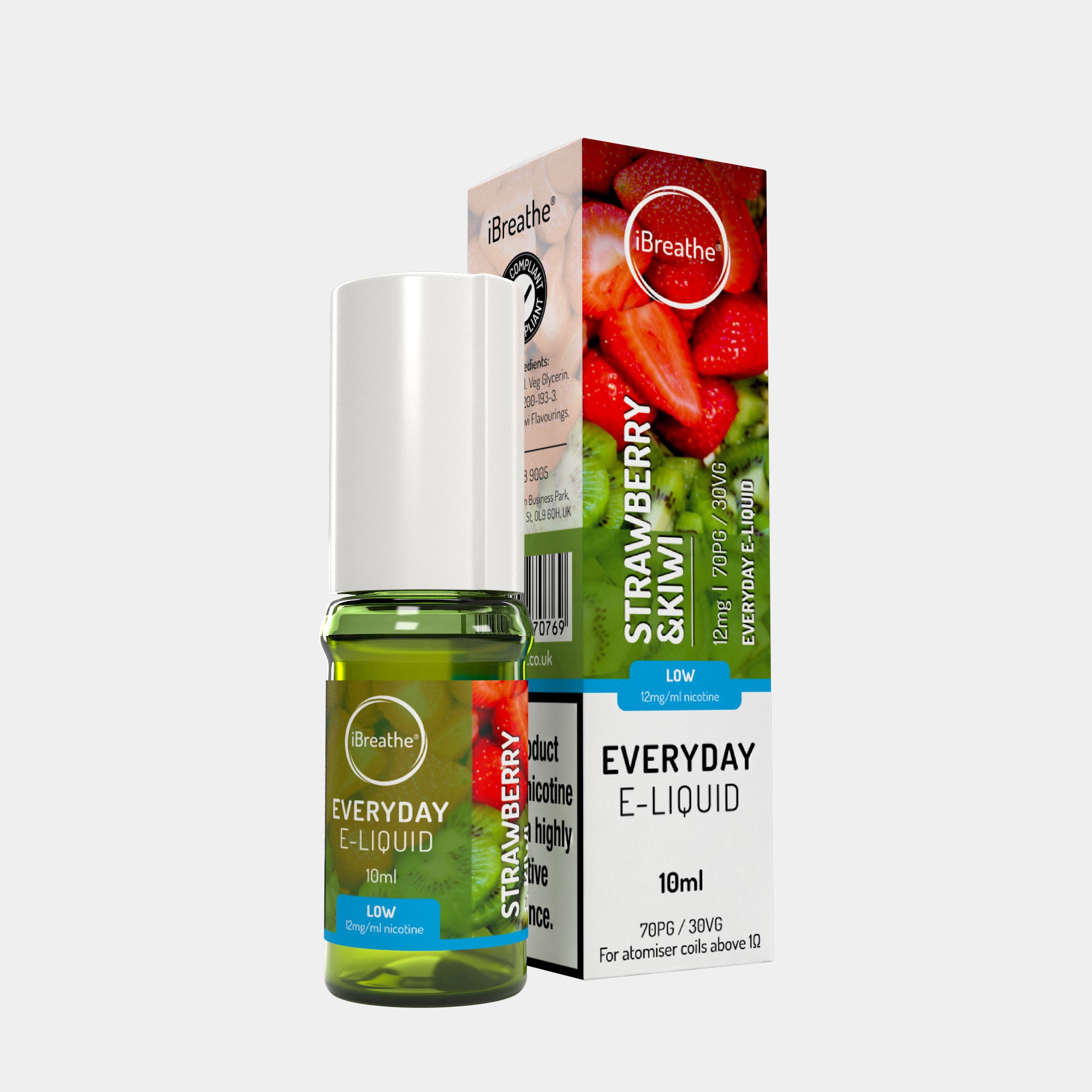 Strawberry Kiwi (10ml, 70PG/30VG) – iBreathe High PG E-Liquid