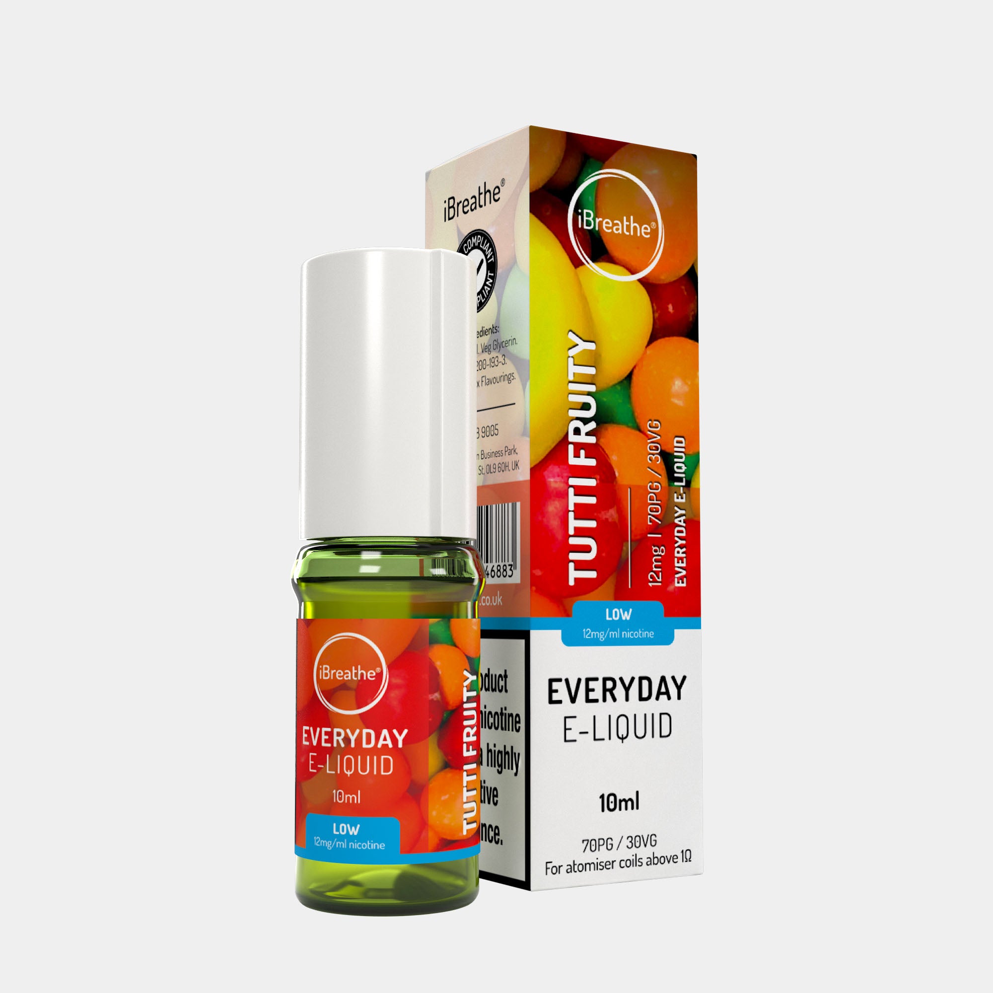 Tutti Fruity (10ml, 70PG/30VG) – iBreathe High PG E-Liquid