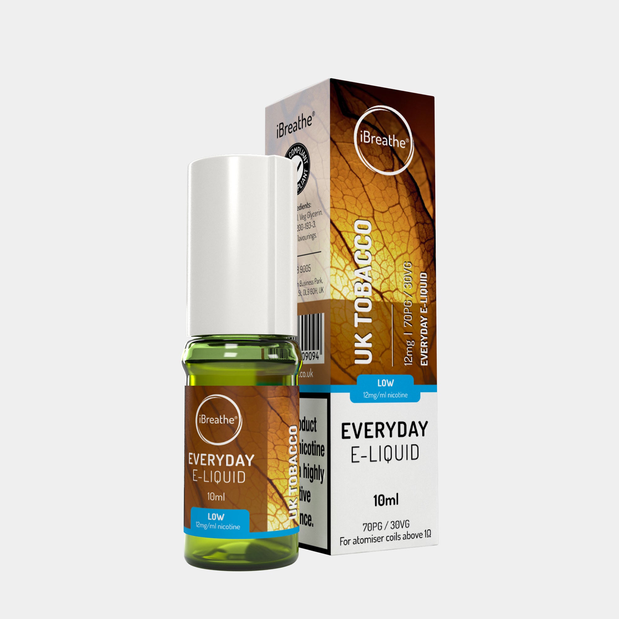 UK Tobacco (10ml, 70PG/30VG) – iBreathe High PG E-Liquid