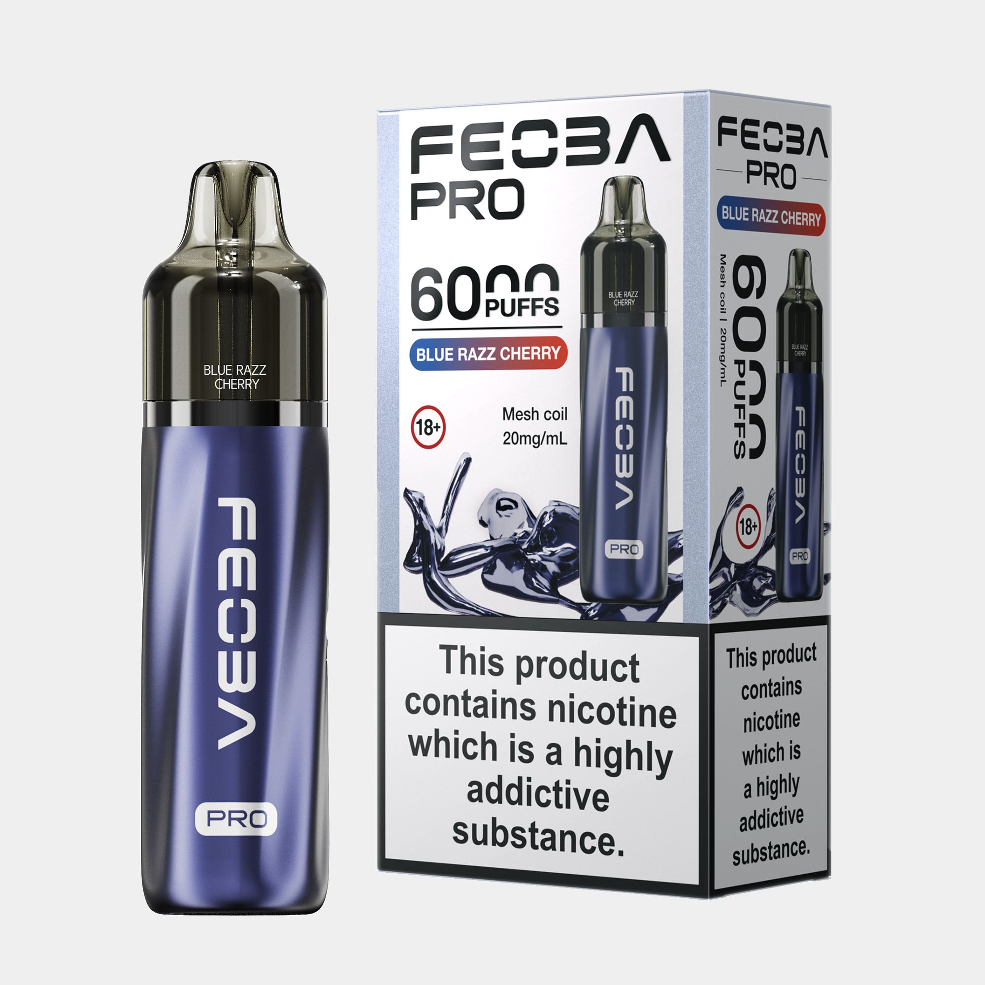 Blue Razz Cherry – Feoba Pro 6000 Vape Kit (2ml + 10ml Refillable Pod)