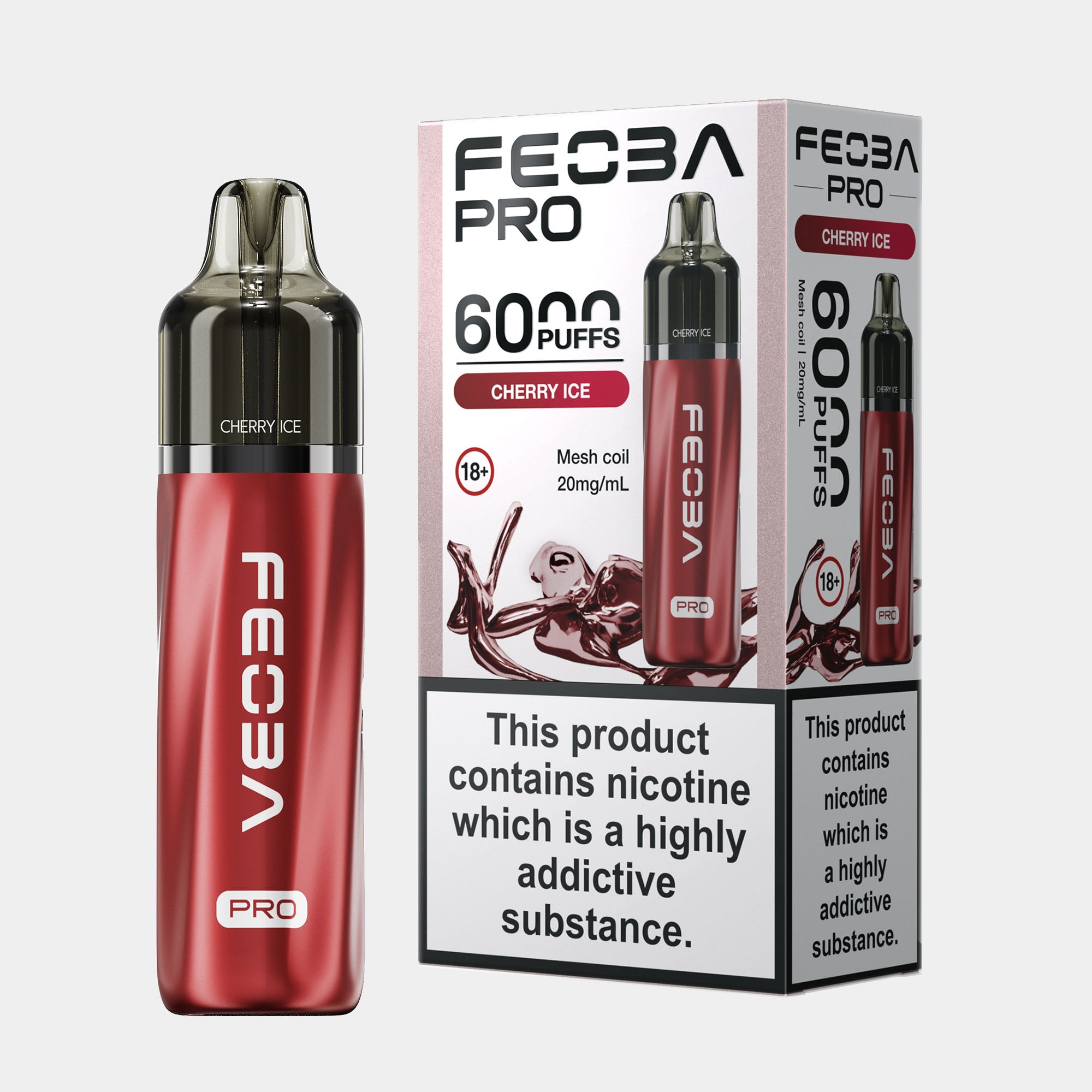 Cherry Ice – Feoba Pro 6000 Vape Kit (2ml + 10ml Refillable Pod)