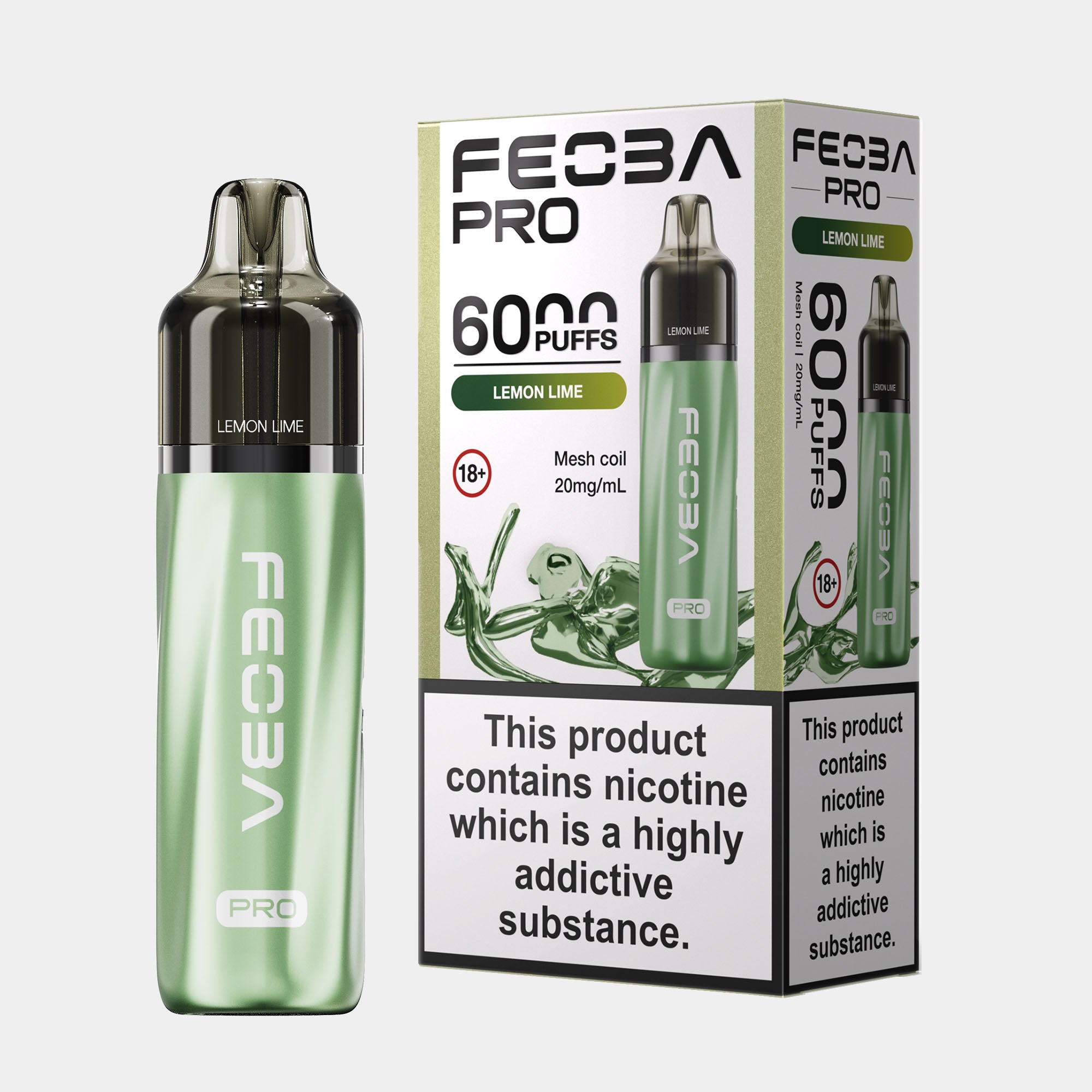 Lemon Lime – Feoba Pro 6000 Vape Kit (2ml + 10ml Refillable Pod)