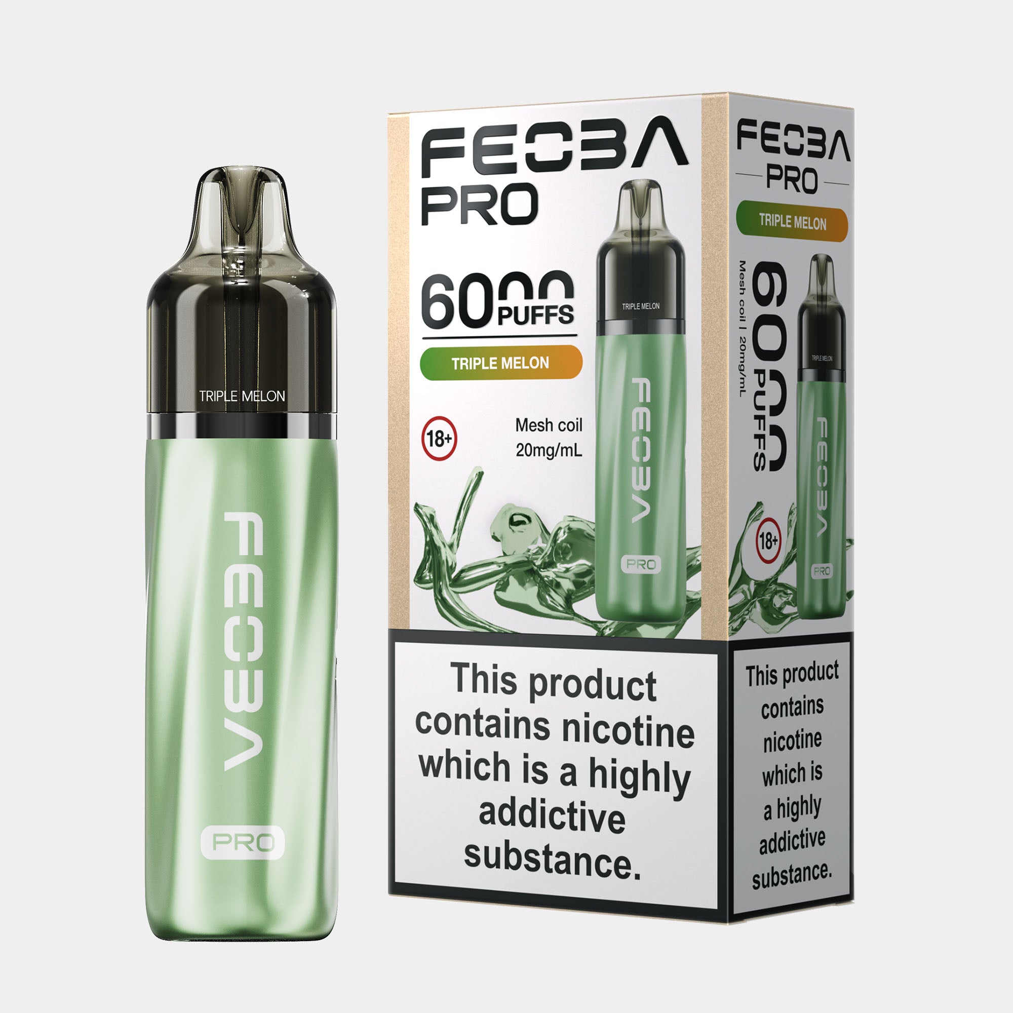 Triple Melon – Feoba Pro 6000 Vape Kit (2ml + 10ml Refillable Pod)