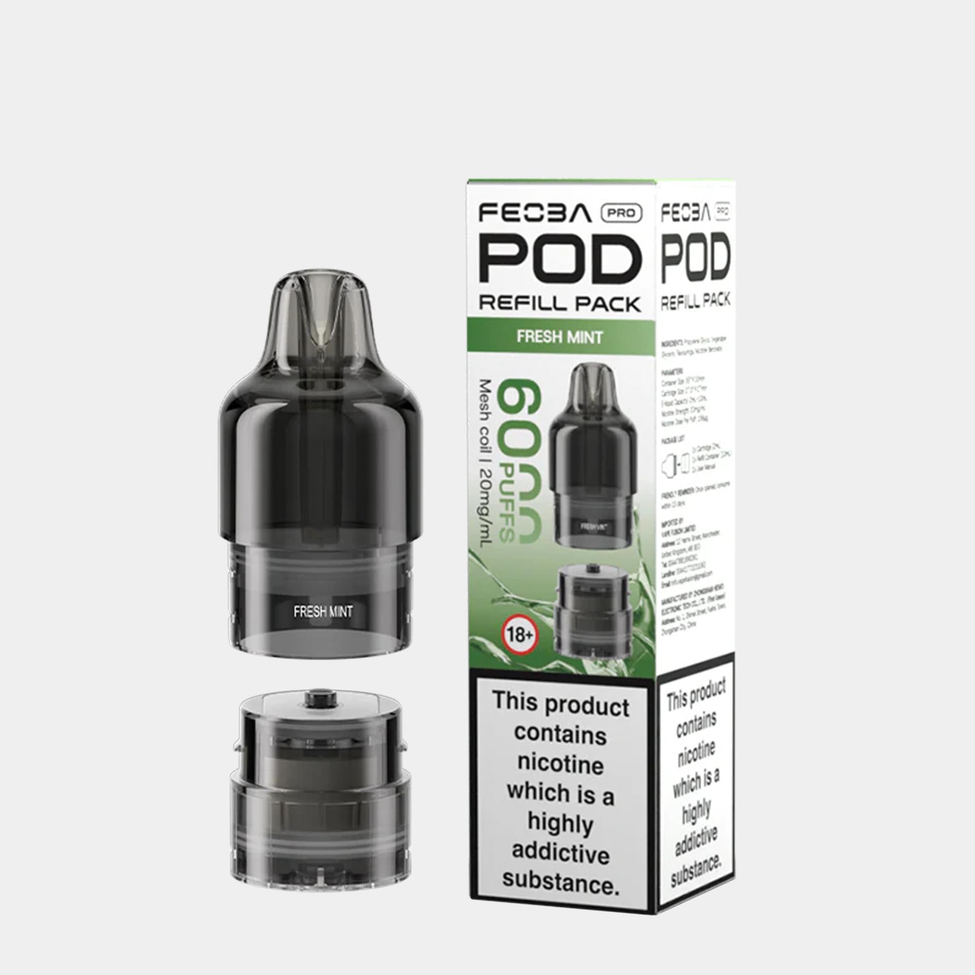 Fresh Mint – Feoba Pro 6000 Pod (2ml + 10ml Refillable Pod)