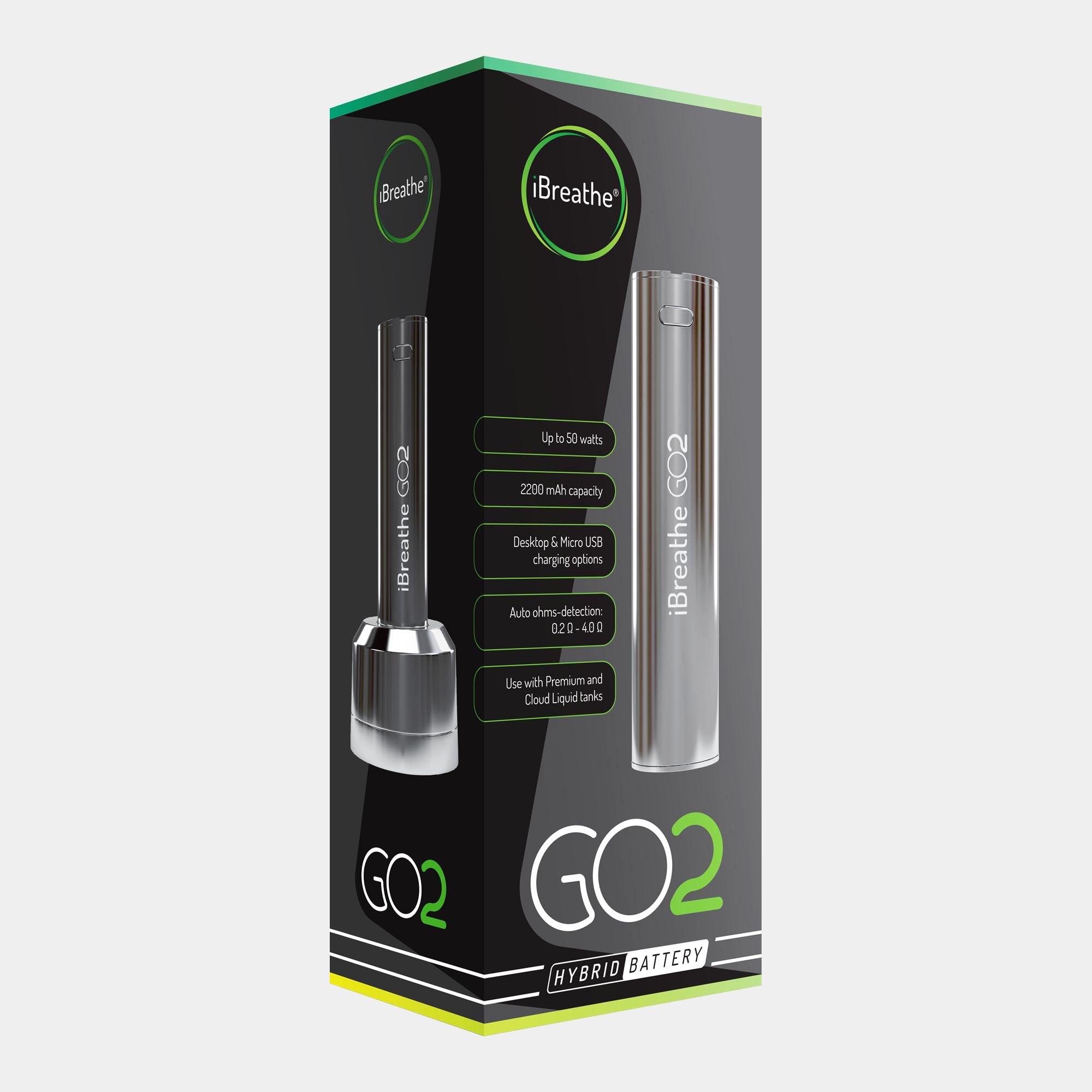 iBreathe GO2 Hybrid E-Cigarette Battery