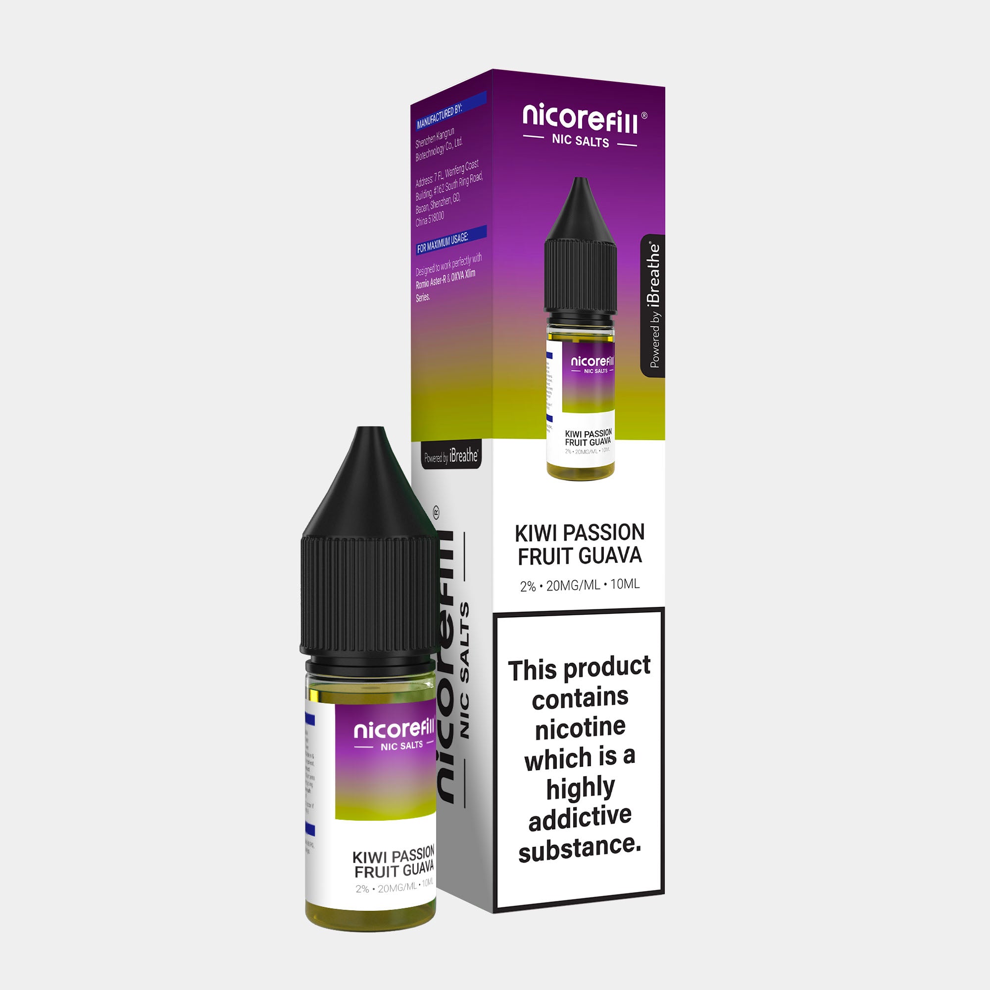 Kiwi Passion Fruit Guava – Nicorefill Nic Salt (10ml)