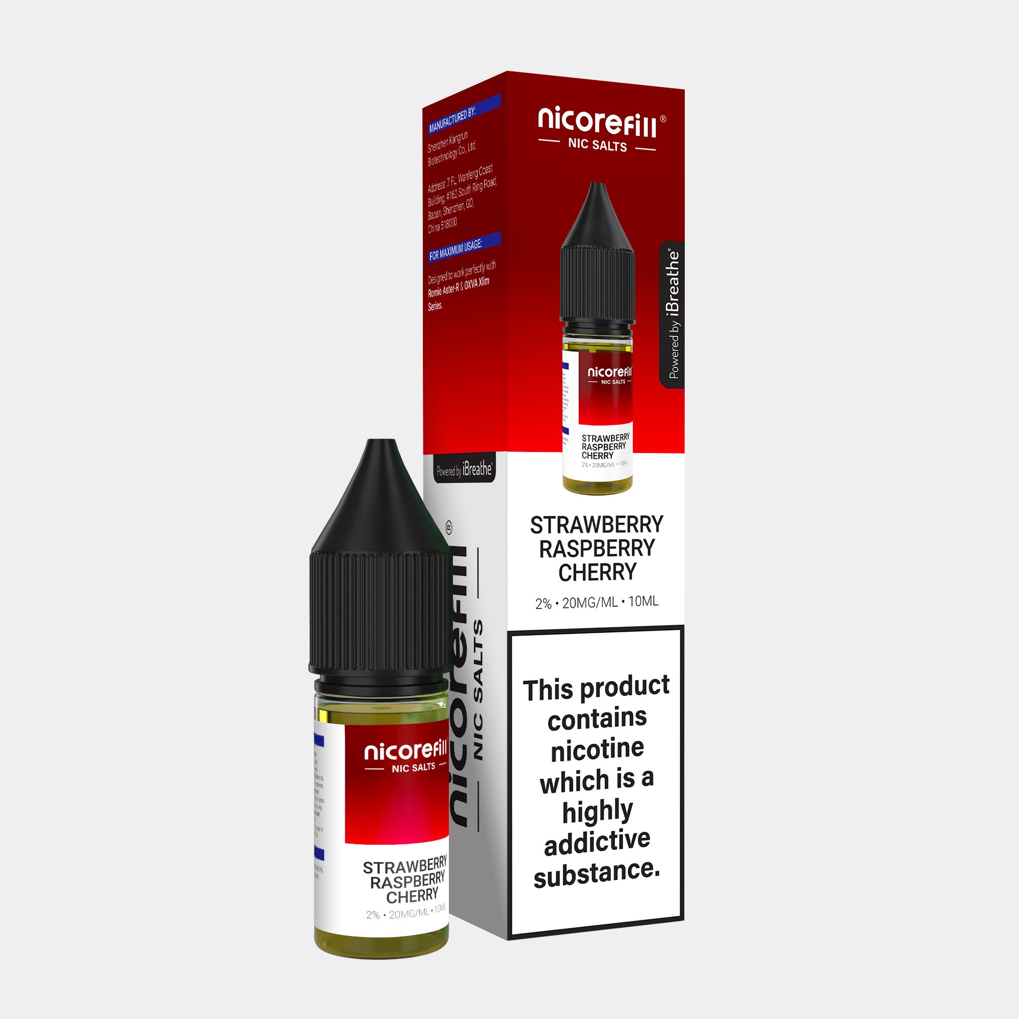 Strawberry Raspberry Cherry – Nicorefill Nic Salt (10ml)