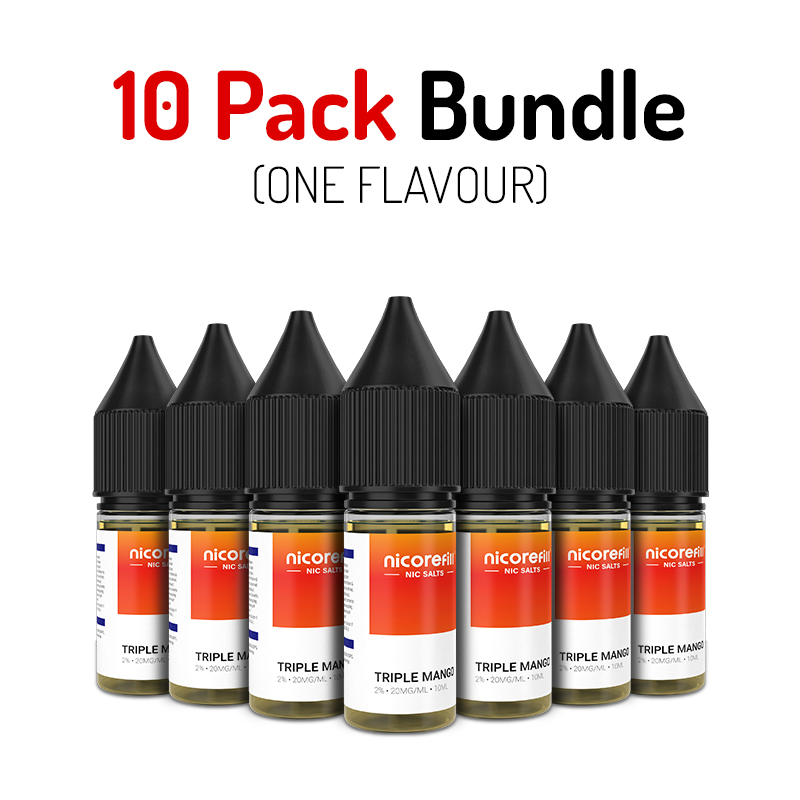 10 Pack Nicorefill 10ml Nic Salt E-Liquid