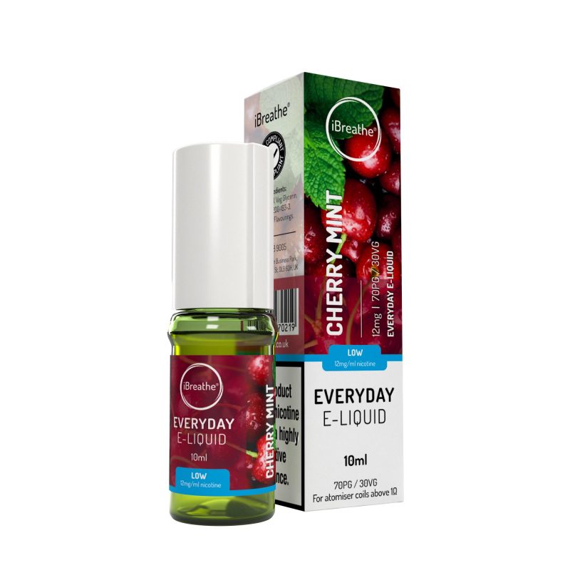 iBreathe Premium E-Liquid - Cherry Mint iBreathe High PG E-Liquid Cherry Mint 10ml
