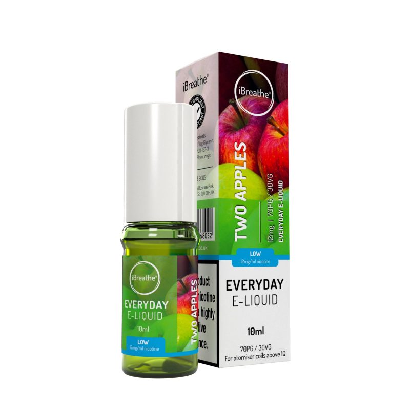 Two Apples (10ml, 70PG/30VG) – iBreathe High PG E-Liquid