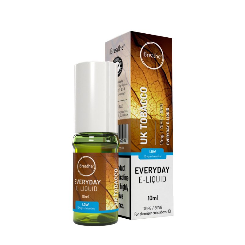 iBreathe Premium E-Liquid - UK Tobacco iBreathe High PG E-Liquid UK Tobacco 10ml