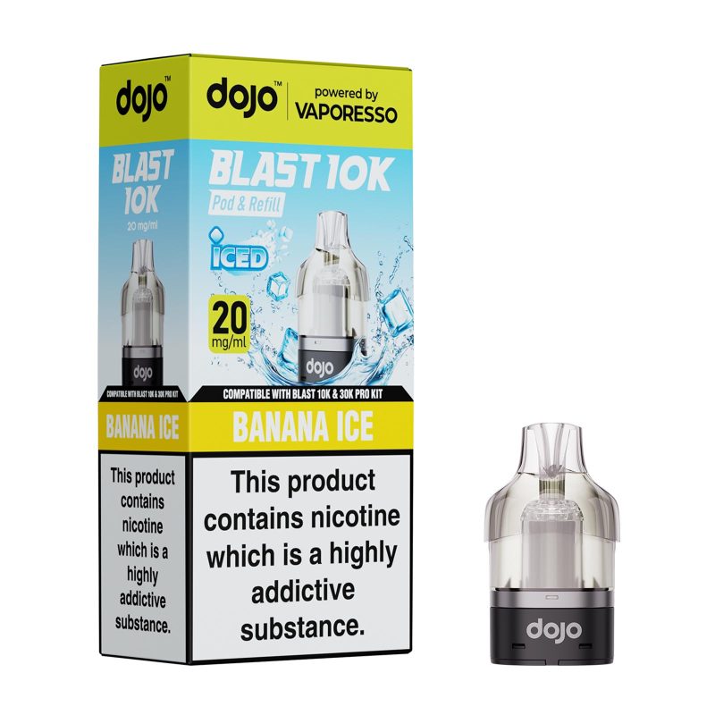 Dojo Blast 10K Pods - Banana Ice Banana Ice – Dojo Blast 10K Pod (2ml + 10ml Refillable Pod)