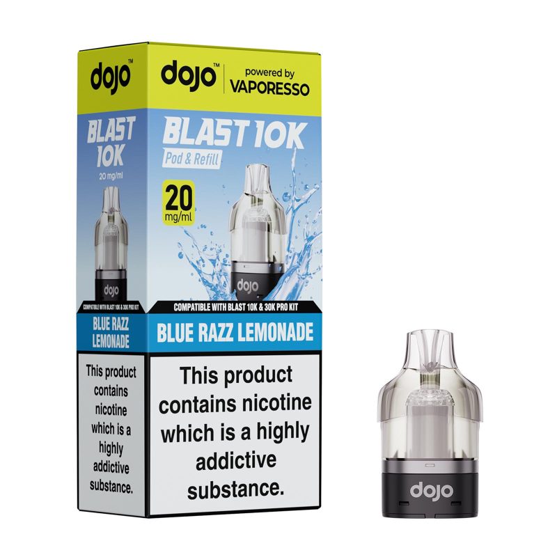 Dojo Blast 10K Pods - Blue Razz Lemonade Blue Razz Lemonade – Dojo Blast 10K Pod (2ml + 10ml Refillable Pod)