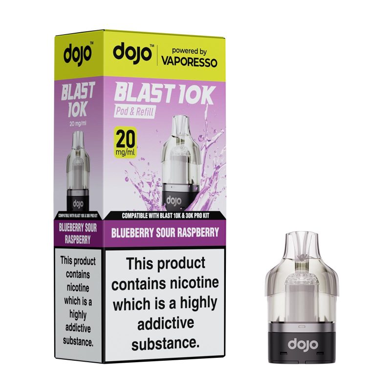 Blueberry Sour Raspberry – Dojo Blast 10K Pod (2ml + 10ml Refillable Pod)