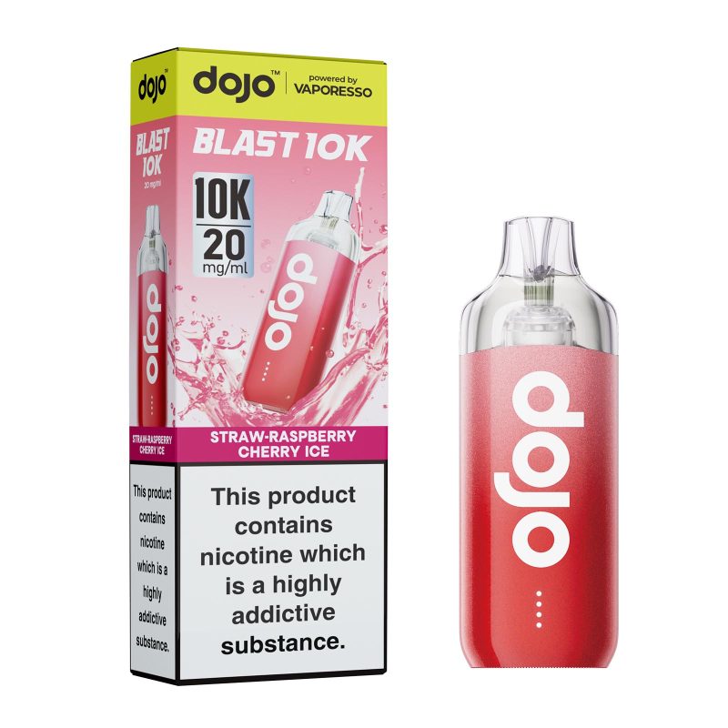Dojo Blast 10K - Straw-Raspberry Cherry Ice Straw-Raspberry Cherry Ice – Dojo Blast 10K Vape Kit (2ml + 10ml Refillable Pod)