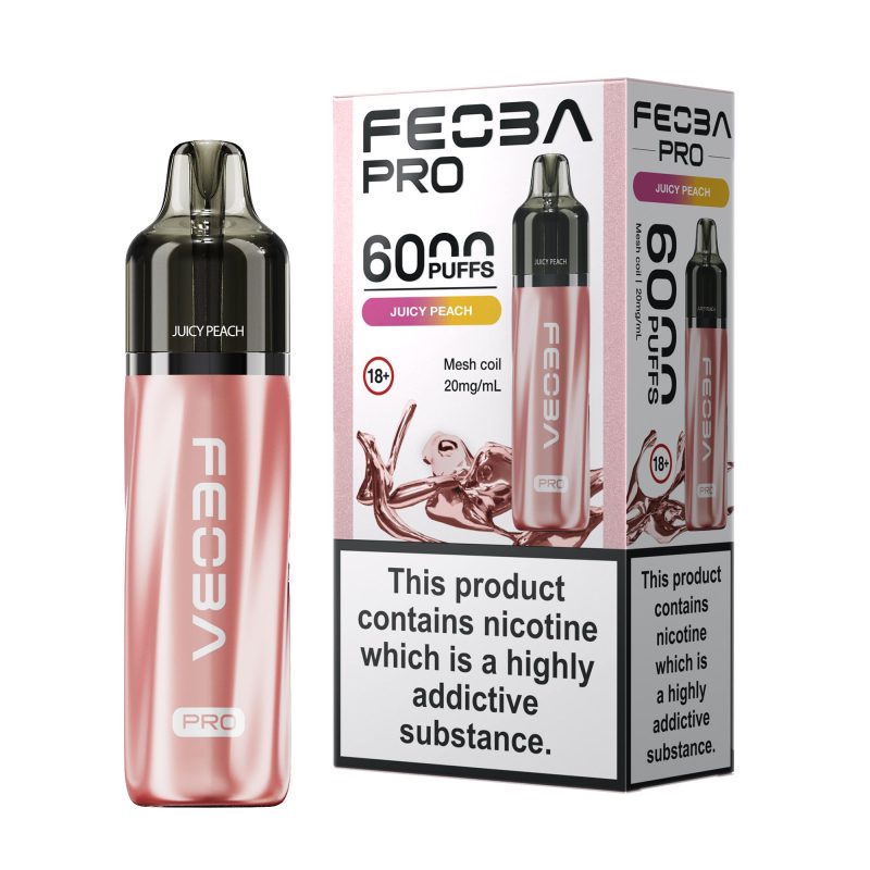 Juicy Peach – Feoba Pro 6000 Vape Kit (2ml + 10ml Refillable Pod)