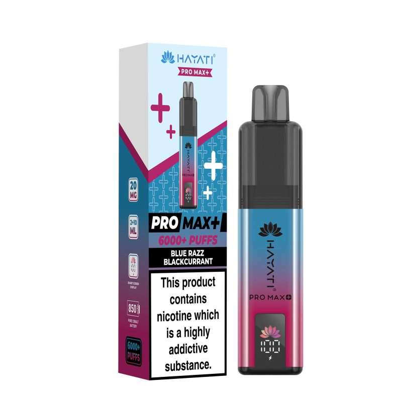 Blue Razz Blackcurrant – Hayati Pro Max+ 6000 Vape Kit (2ml + 10ml Refillable Pod)