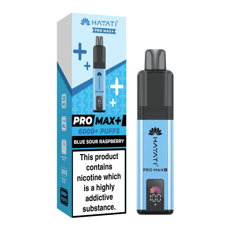Blue Sour Raspberry – Hayati Pro Max+ 6000 Vape Kit (2ml + 10ml Refillable Pod)