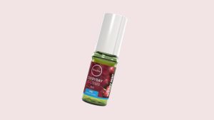 iBreathe Cherry Mint 10ml e-liquid bottle, tilted, on a light background