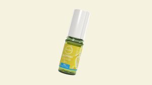 iBreathe Lush Lemon 10ml e-liquid bottle, tilted, on a light background